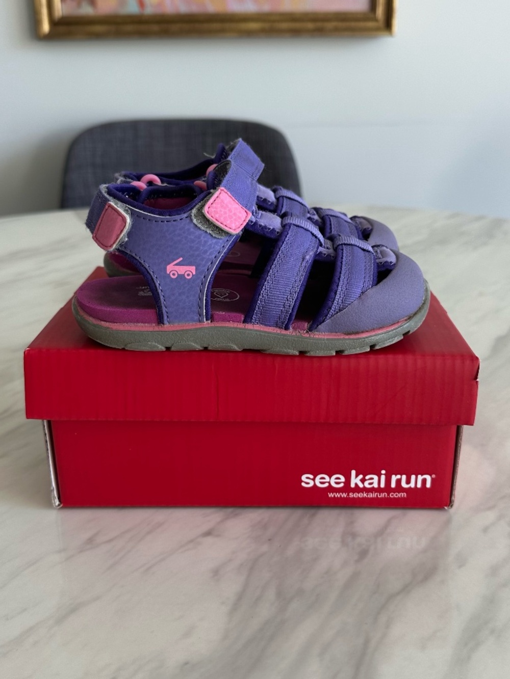 See Kai Run Wilder II Purple & Pink Toddler Sandals Size 8